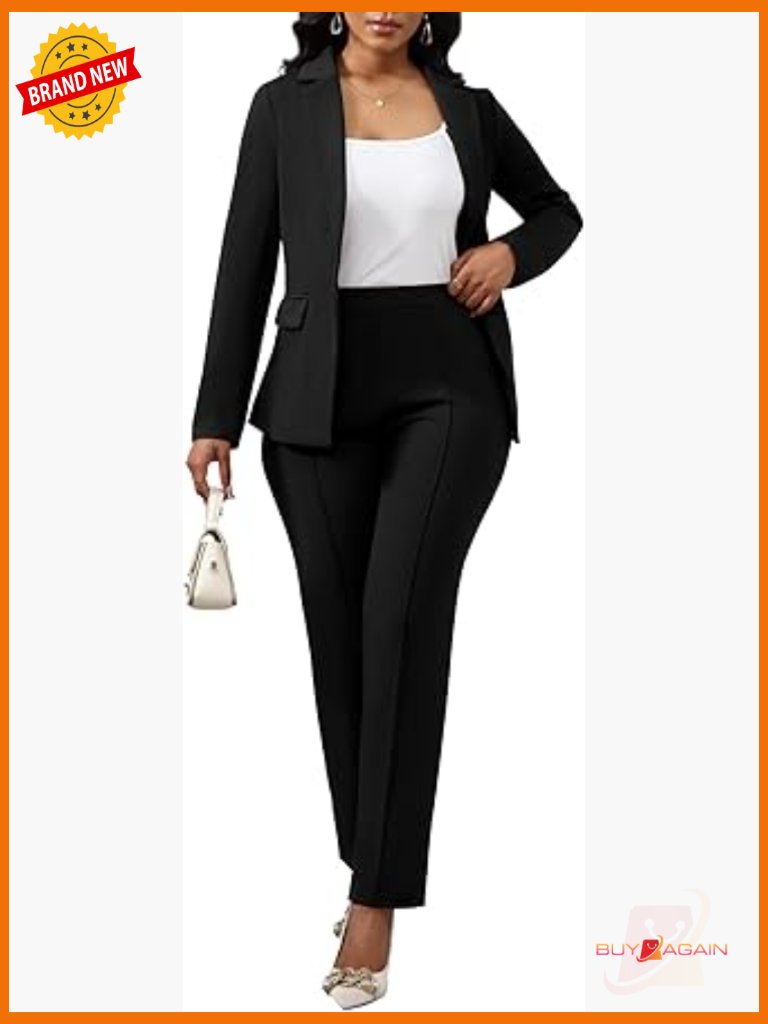 2 Piece Blazer Outfit Women Casual Suit Jacket Pants Bodycon Pantsuits